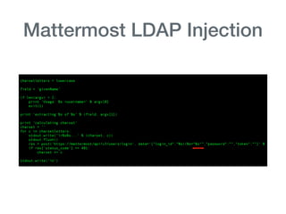 Mattermost LDAP Injection
 