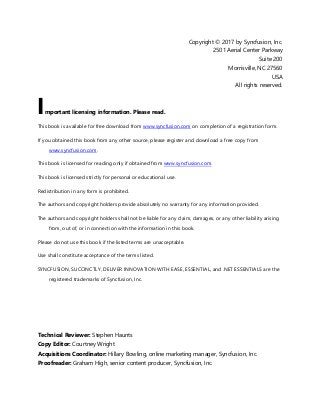 3
Copyright © 2017 by Syncfusion, Inc.
2501 Aerial Center Parkway
Suite 200
Morrisville, NC 27560
USA
All rights reserved....