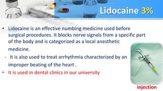 Applications of anesthetic drugs in dental clinic | PPT