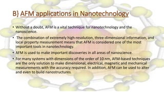 Applications of atomic force microscope(by kanupriya) | PDF