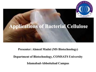 Presenter: Ahmed Madni (MS Biotechnology)
Department of Biotechnology, COMSATS University
Islamabad-Abbottabad Campus
 