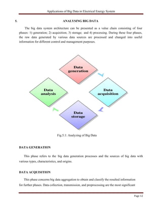 Applications of big data in electrical energy system document | PDF