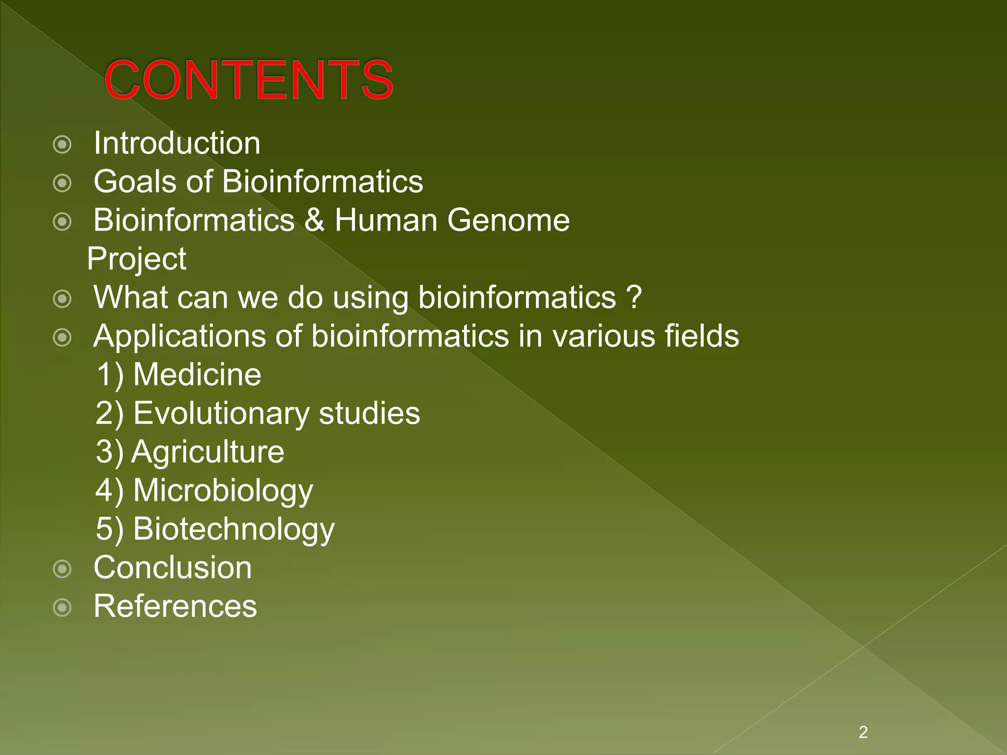 Applications of bioinformatics, main by kk sahu | PPT