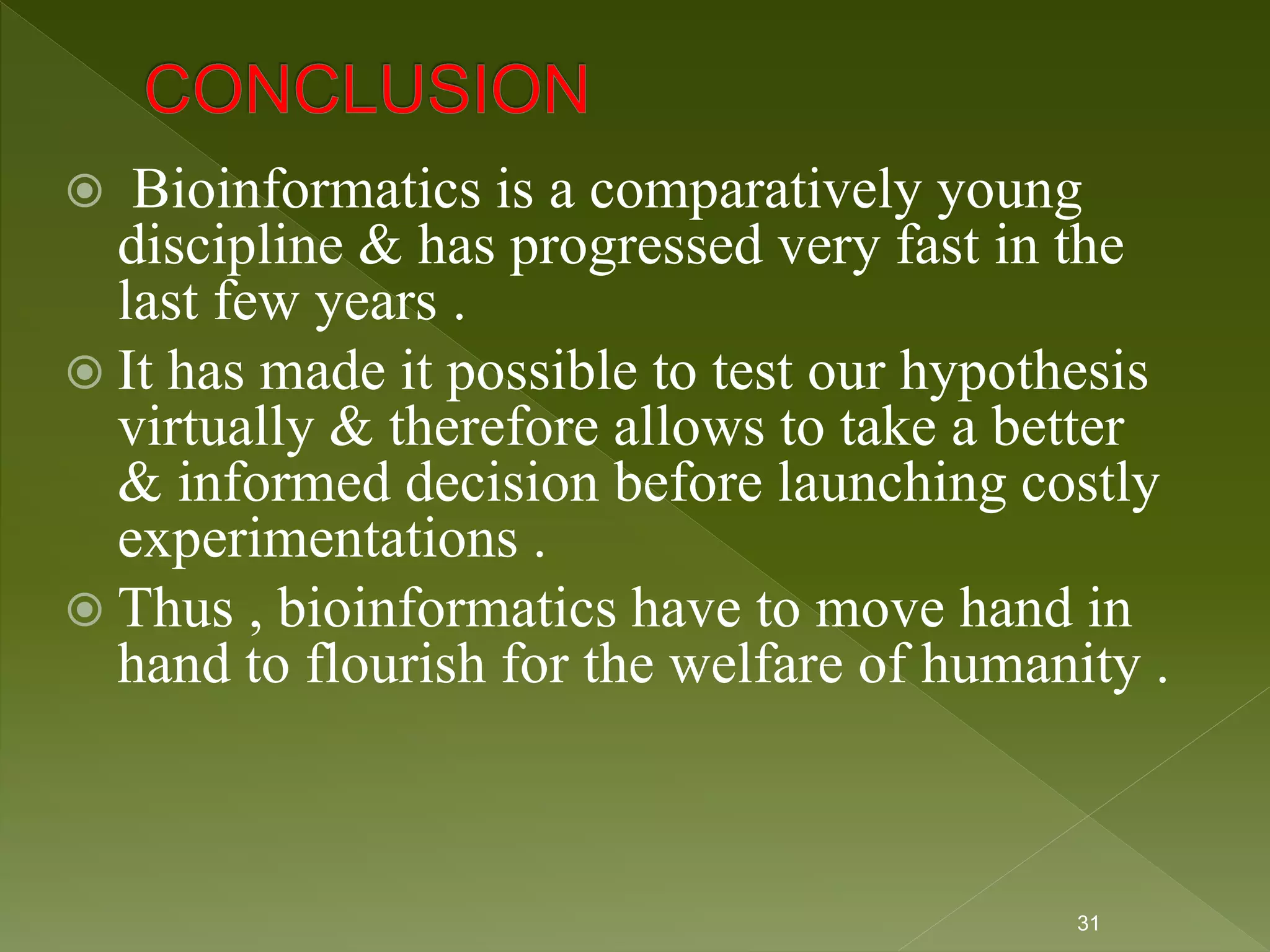 Applications of bioinformatics, main by kk sahu | PPT
