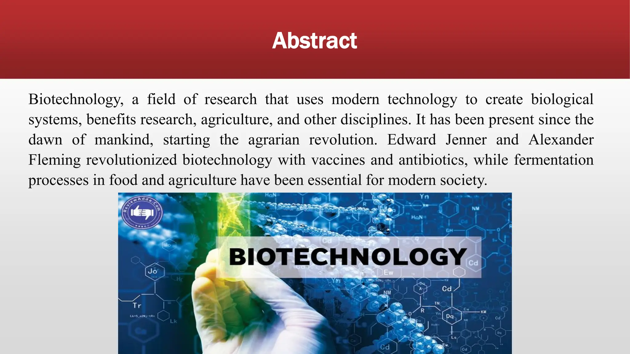 Applications of Biotechnology in Food and Agriculture | PDF