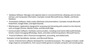 Software Application Overview Slide Comprehensive Overview of Application Software Types and Uses | PPTX