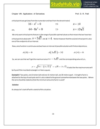 Applications Of Derivatives | PDF