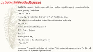 Applications of differential equation