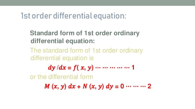 FIRST ORDER DIFFERENTIAL EQUATION