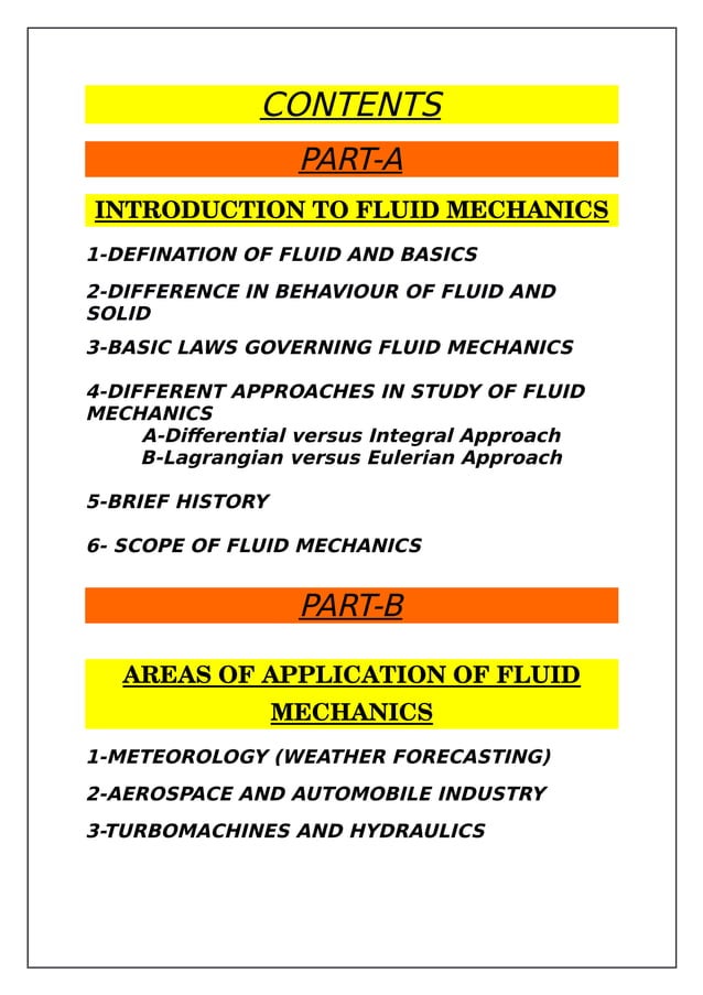 Applications of fluid mechanics