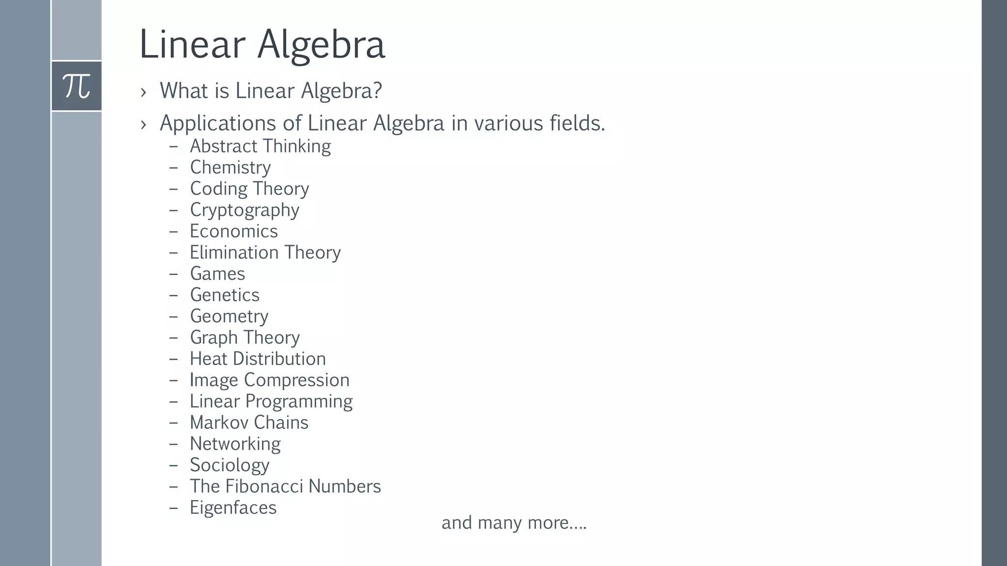 Applications of linear algebra | PPTX | Chemistry | Science