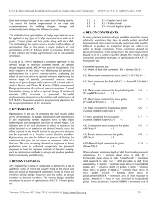 Applications of matlab in optimization of bridge | PDF