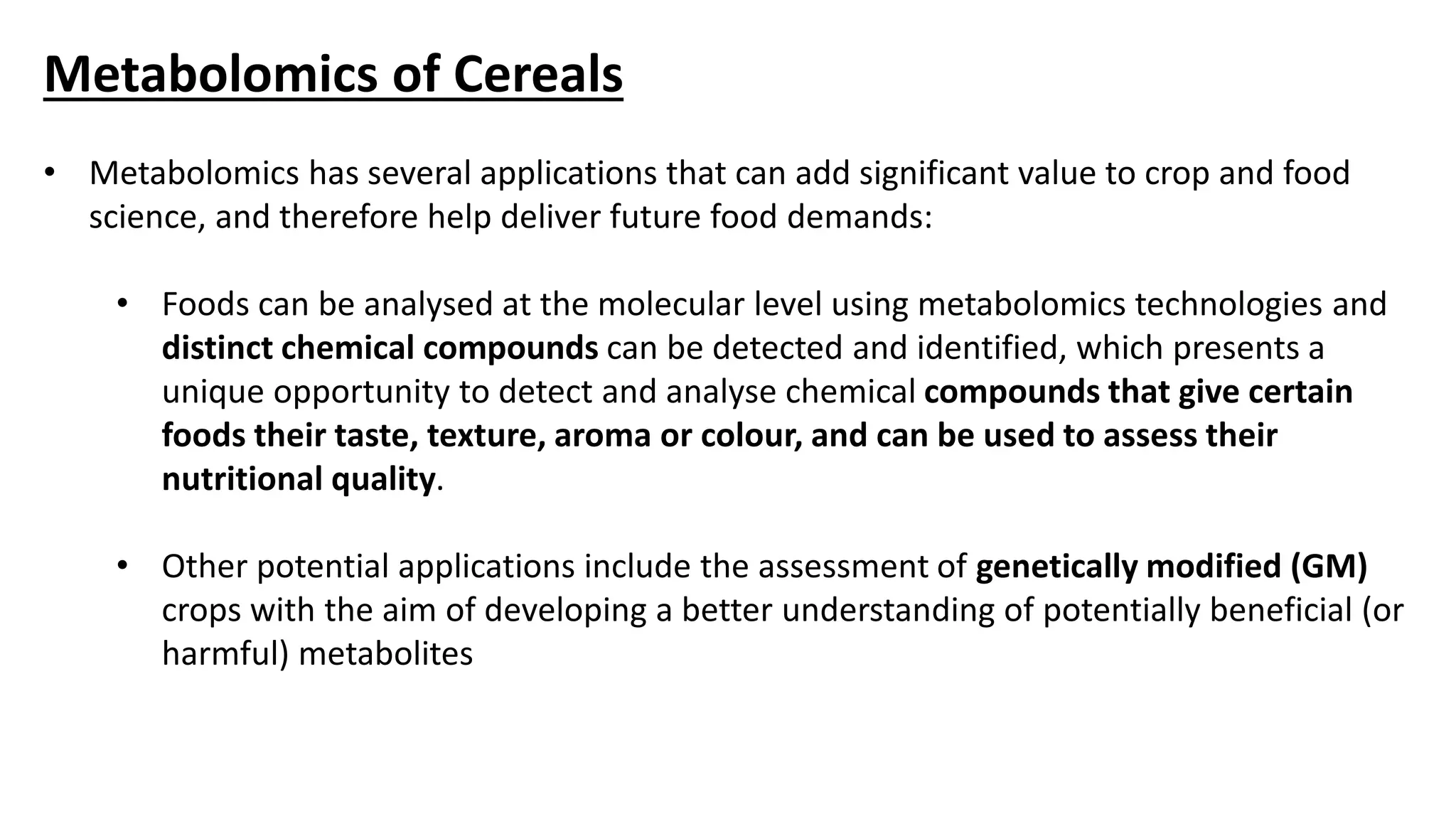 Emerging Applications of Metabolomics in the Field of Agricultural ...