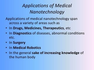 Applications of nanobiotechnology in medicine | PPT