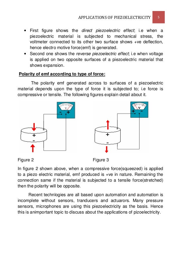 of charge 5 properties electric Applications of piezoelectricity