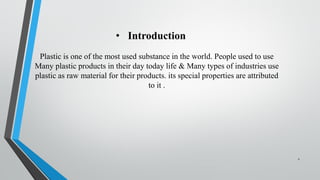 Plastic Introduction With Reference Applications of plastics | PDF