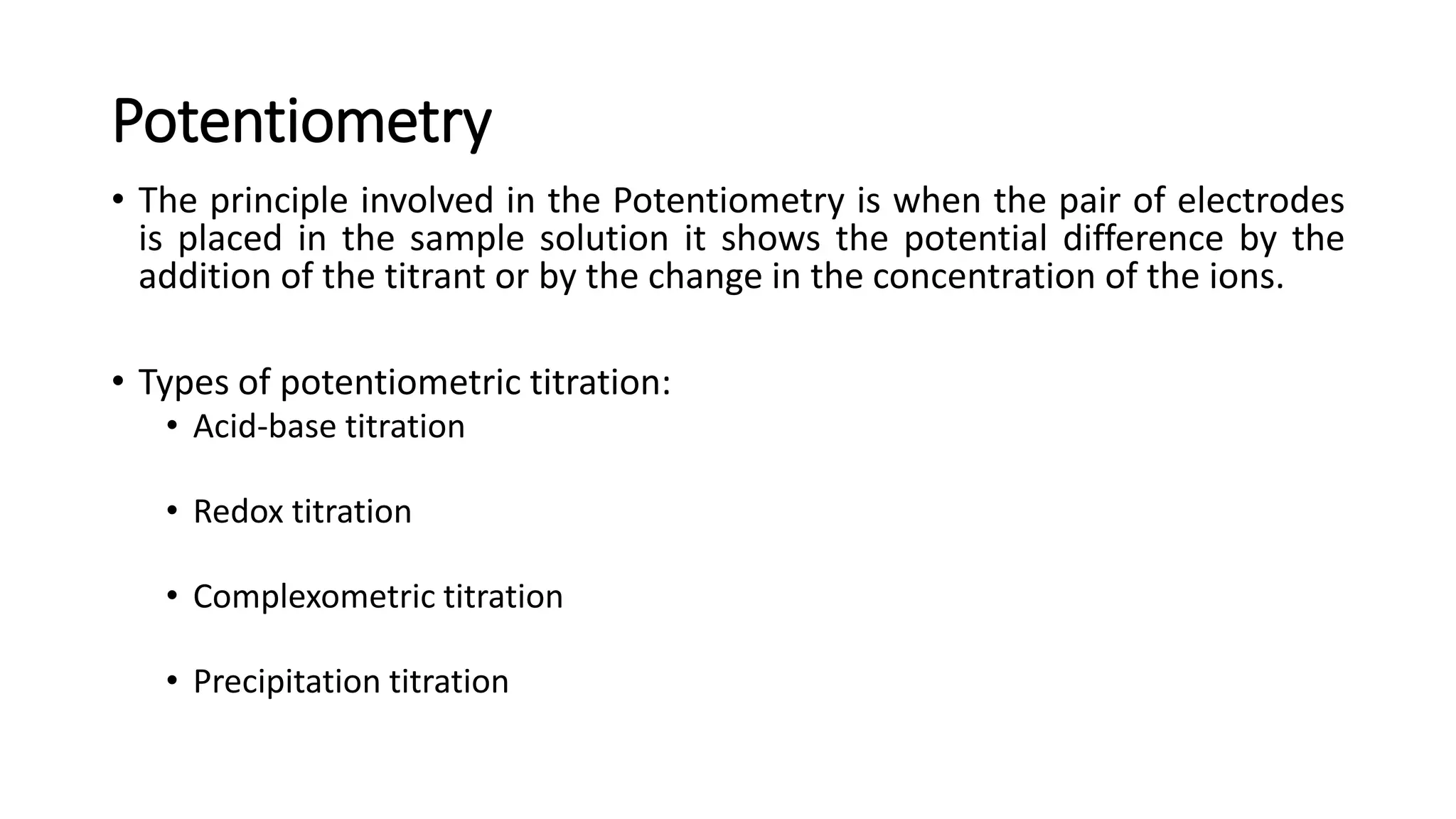 Applications of potentiometric analysis PPT