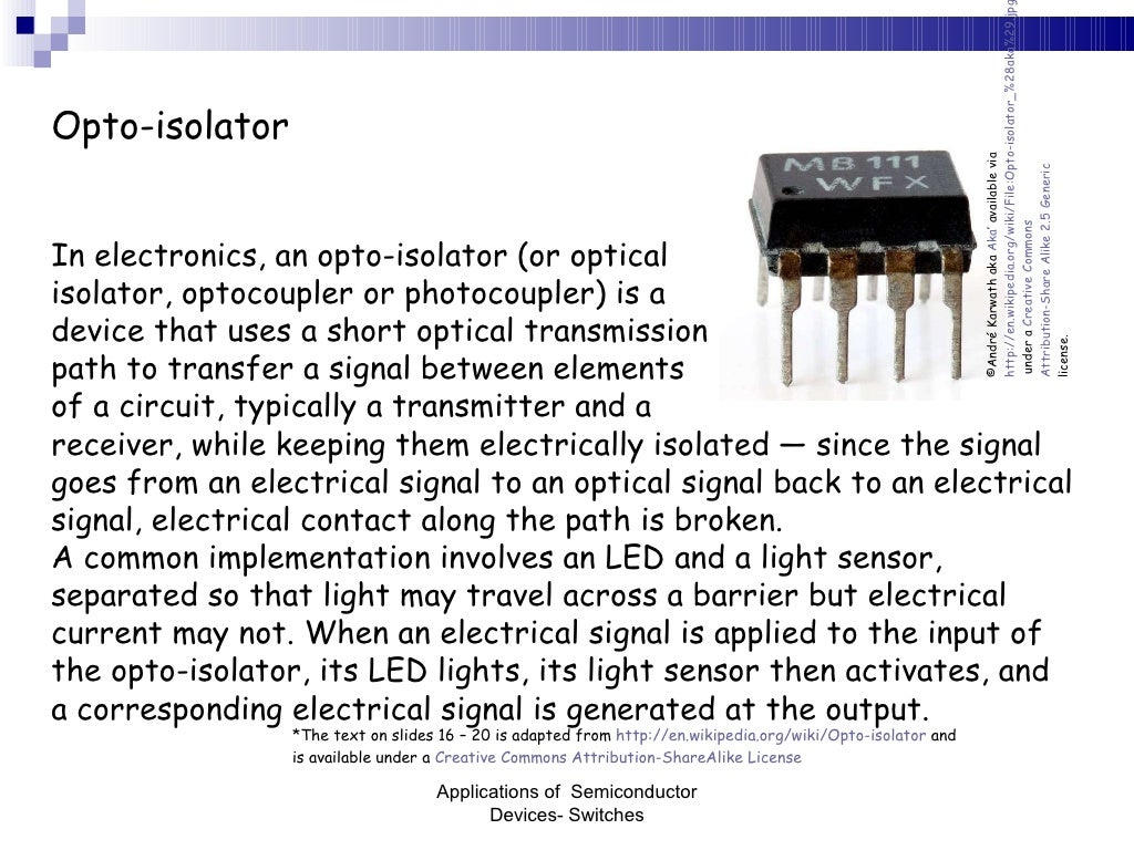 Applications of Semiconductor Devices Switches