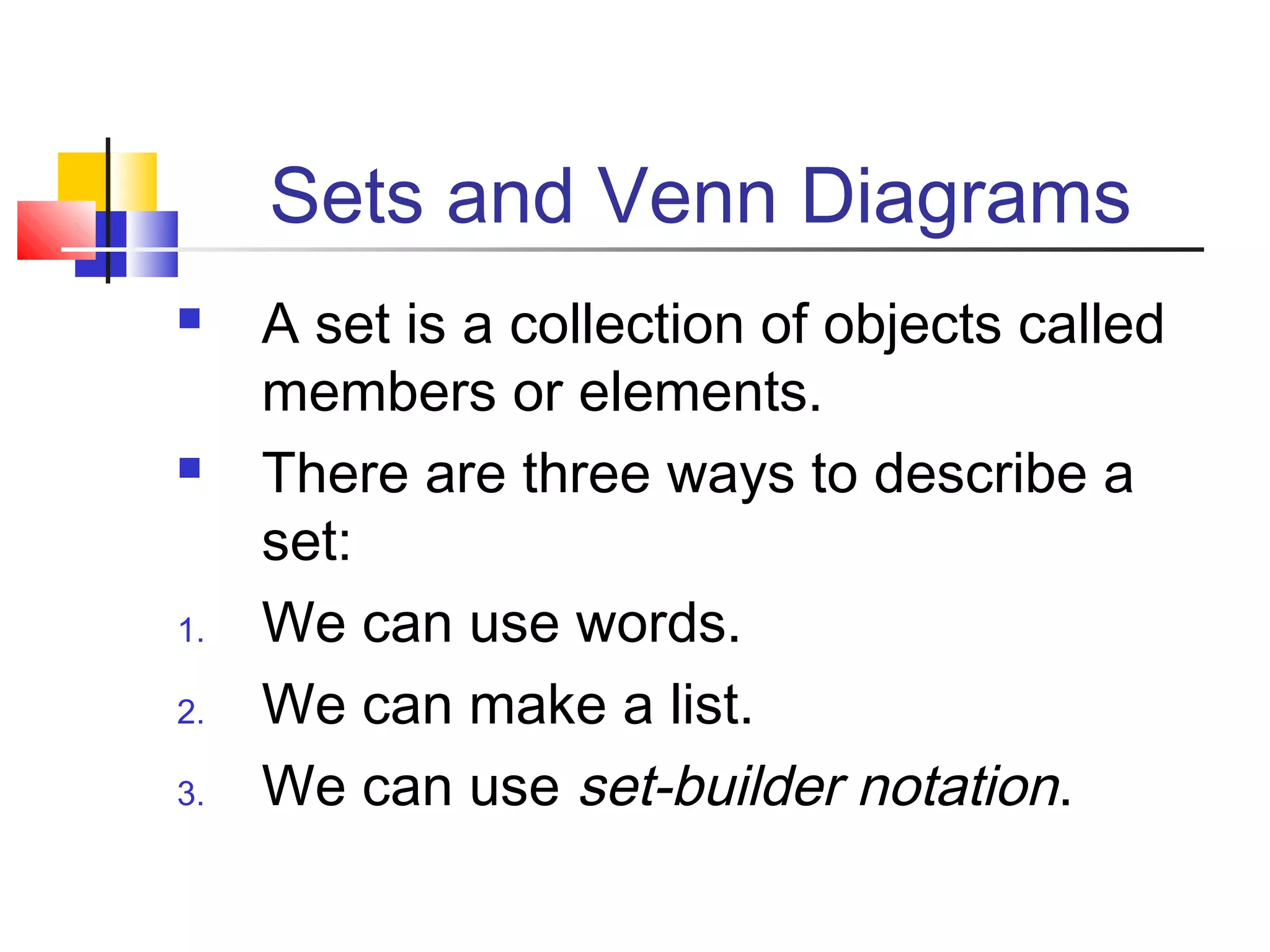 Applications of set theory | PPT