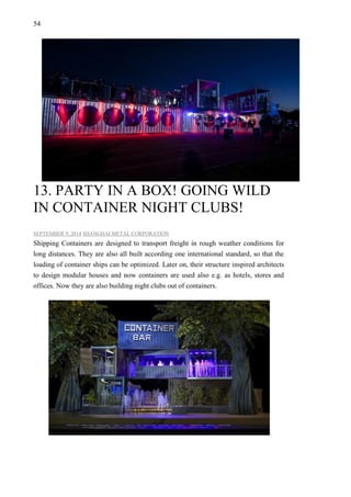 Ship Container Club Applications of shipping containers in the 21st century | PDF