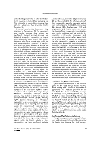 Applications of silver nanoparticles in diverse sectors | PDF