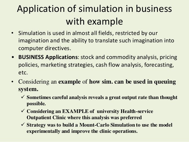 Applications of simulation in Business with Example