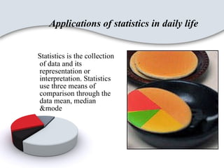 Applications of statistics in daily life Slide 1