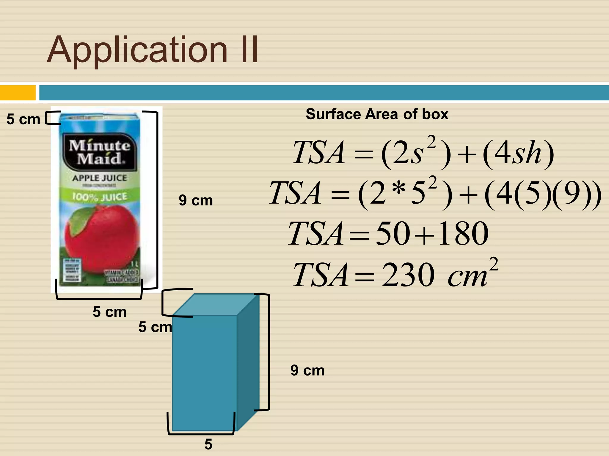 Applications of surface area & volume | PPTX