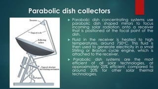 Parabolic Disc Applications of the energy sources | PPTX