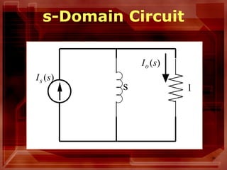36
s-Domain Circuit
)(sIs
1s
)(sIo
 