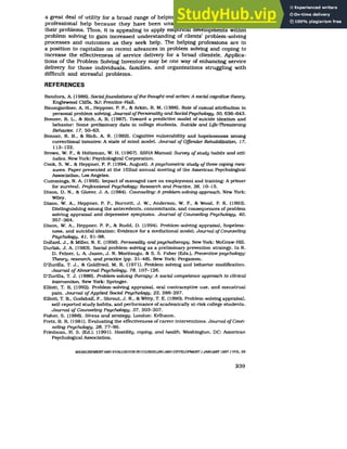 Applications Of The Problem Solving Inventory