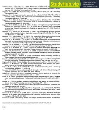 Applications Of The Problem Solving Inventory