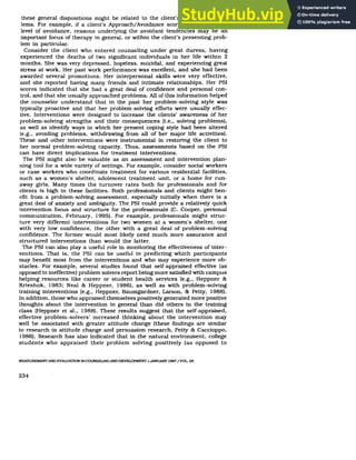 Applications Of The Problem Solving Inventory