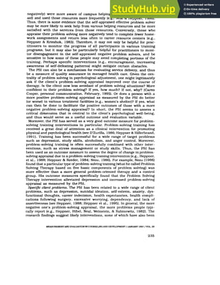 Applications Of The Problem Solving Inventory