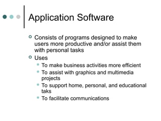 Application SoftwareConsists of programs designed .ppt