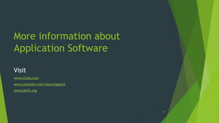 APPLICATION SOFTWARES Multimedia Software Word Processing Software ...
