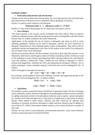 Applications of Zeolites.pdf - Zeolite Vs Calcium Sand For Improving Water Turbidity