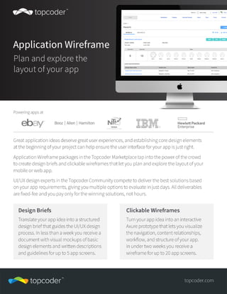 Application wireframe