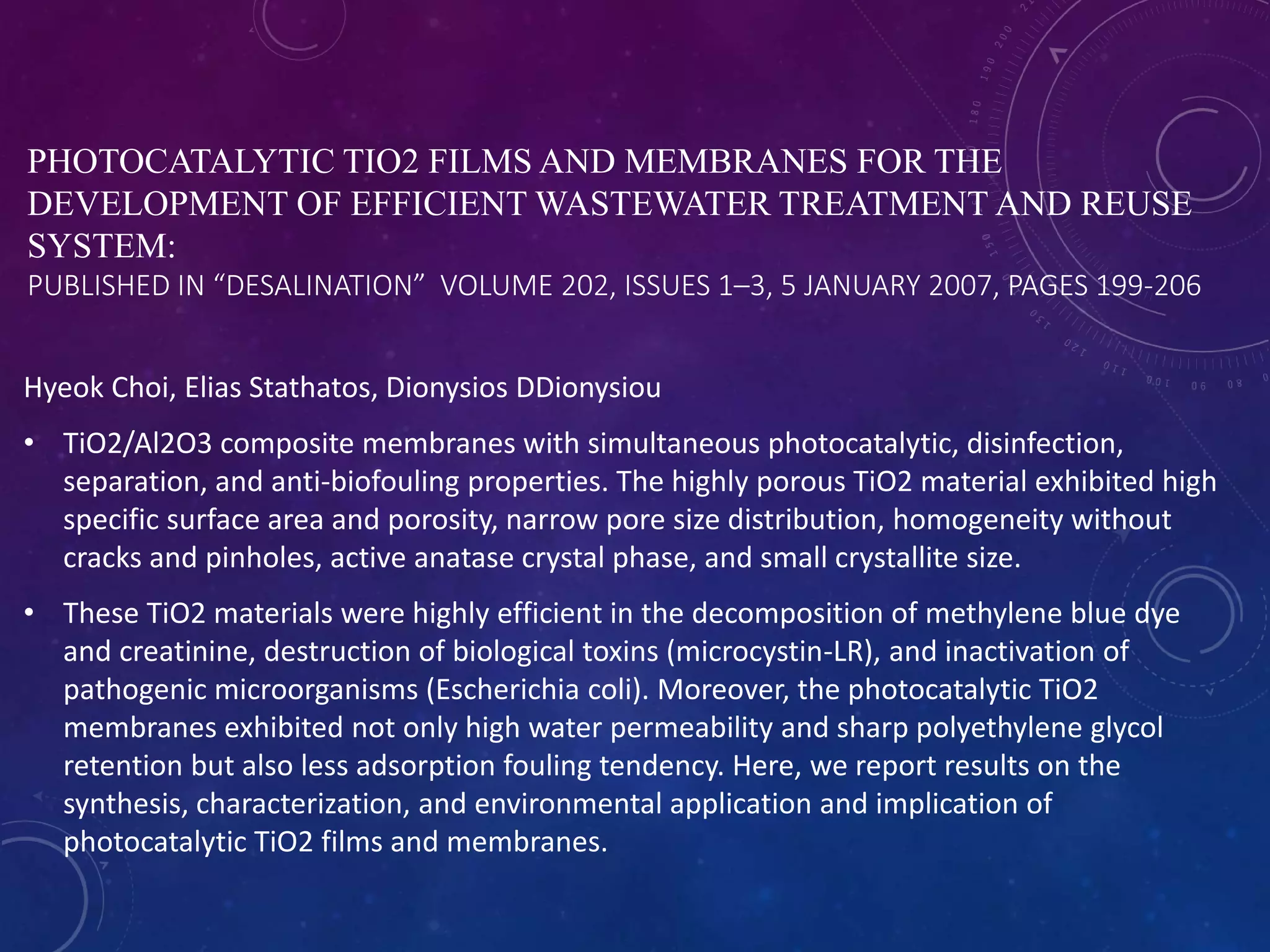 Applicatuion and syntheis of tio2 project | PPTX