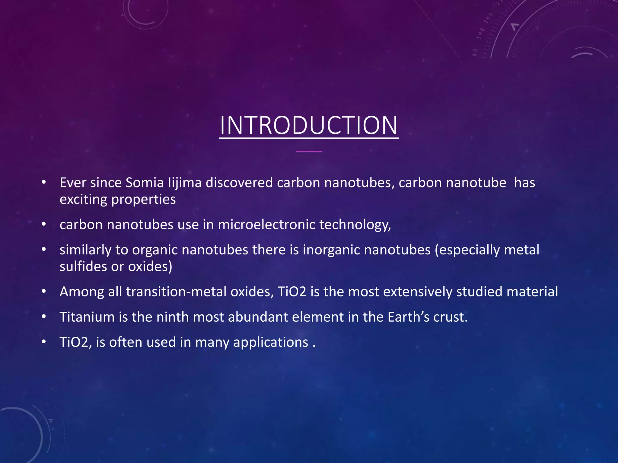 Applicatuion and syntheis of tio2 project | PPTX