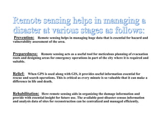Application of Remote Sensing & GIS in Disaster Management | PPTX
