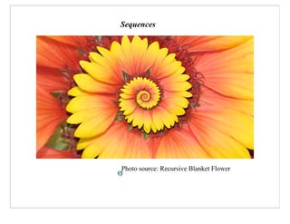 Sequences




Photo source: Recursive Blanket Flower