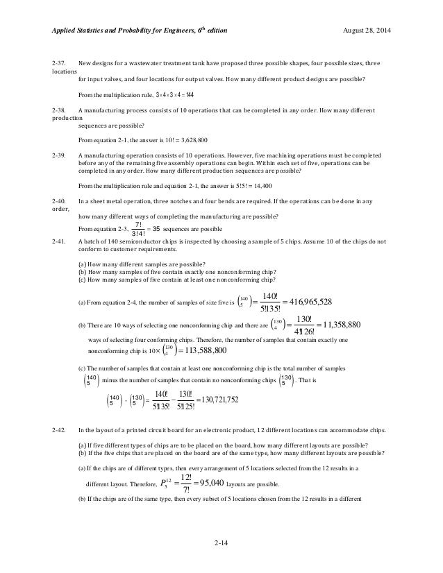 Applied Statistics and Probability for Engineers 6th