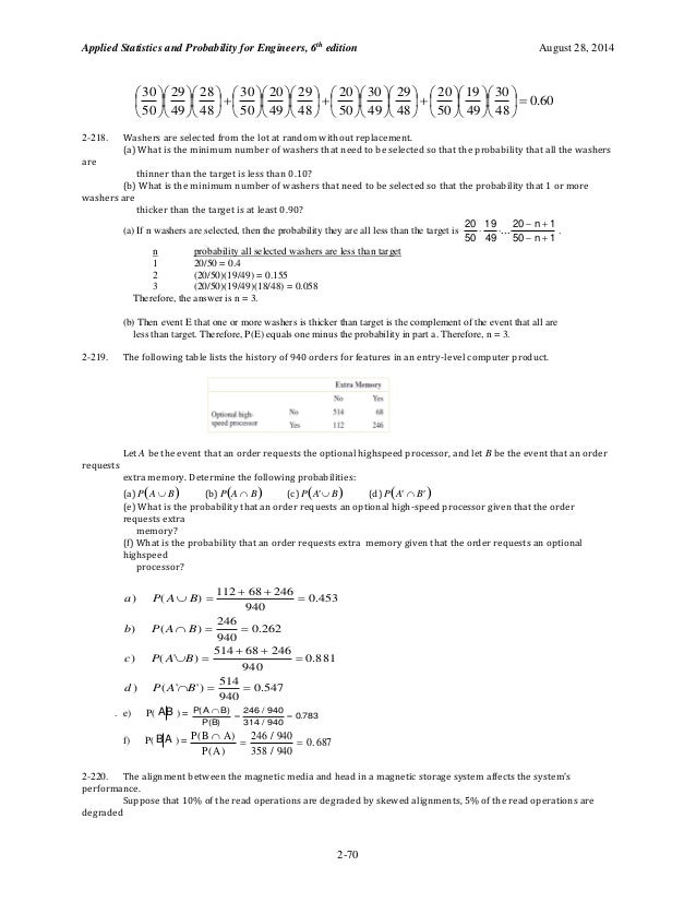 Applied Statistics and Probability for Engineers 6th