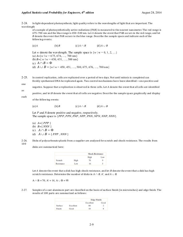 Applied Statistics and Probability for Engineers 6th