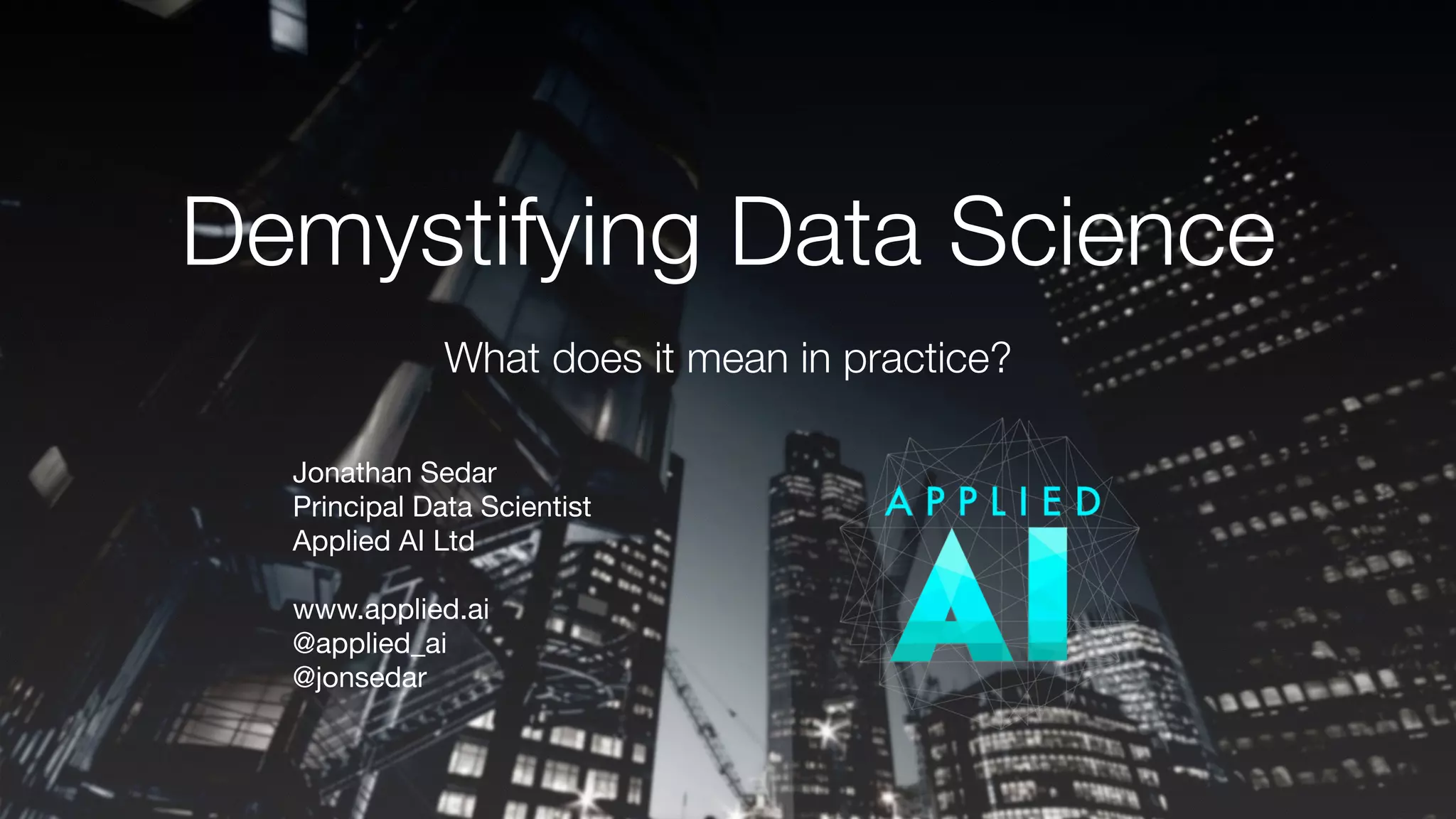 Demystifying Data Science | PPT