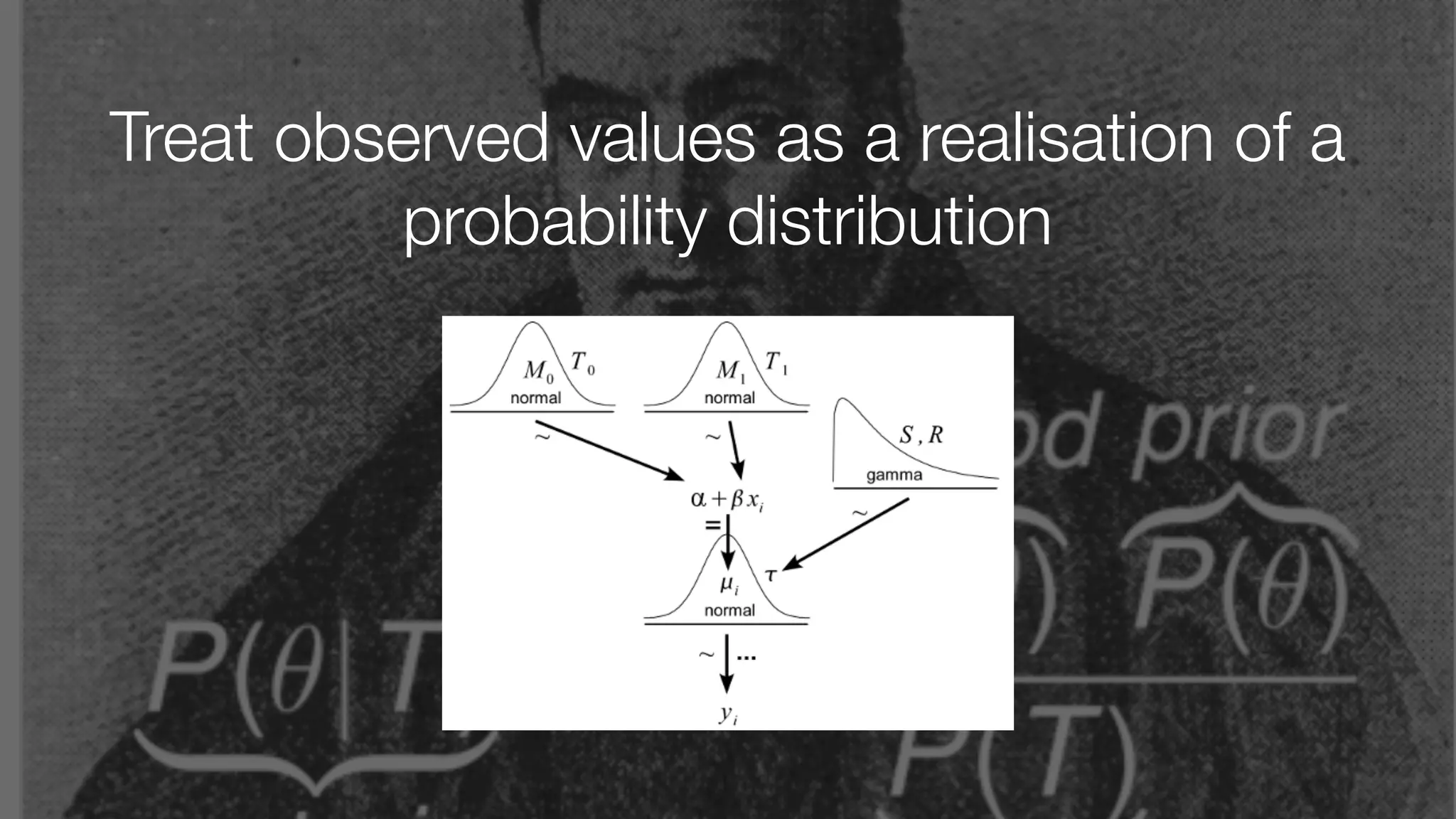 Treat observed values as a realisation of a
probability distribution
 