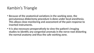 Kabc Triangles Applied Anatomy and Percutaneous Approaches to the Lumbar spine | PPTX