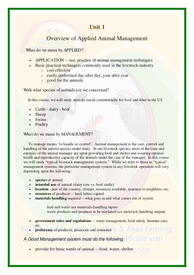Applied Animal Management Guide.