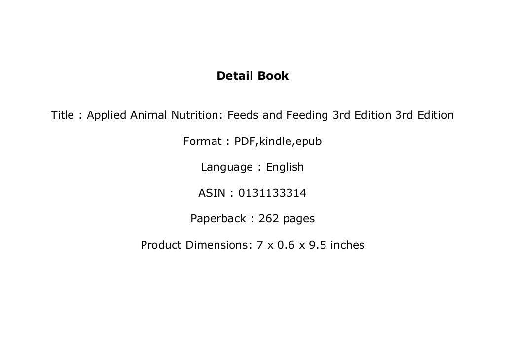 ~[E-BOOK_DOWNLOAD LIBRARY]~ Applied Animal Nutrition: Feeds and Feedi…